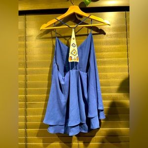 Addie beaded back royal blue top